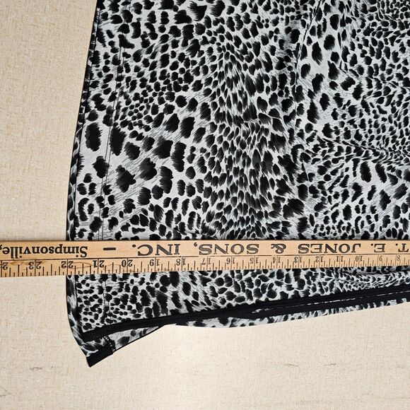 BCBG Womens Animal Print Skirt Sz Large Contrast Trim Knee Length Mob Wife Siren - Picture 7 of 8